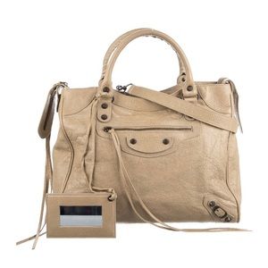 Balenciaga Classic Motocross Velo Crossbody Bag Beige